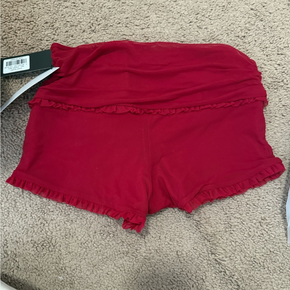 Tigermist red mini shorts